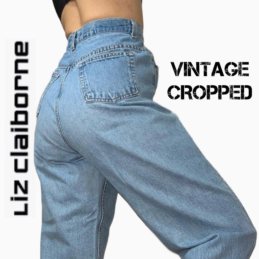 LIZ CLAIBORNE High Rise Relaxed Fit Cropped Jeans Size 14 (~W31 L25) - Picture 15 of 17